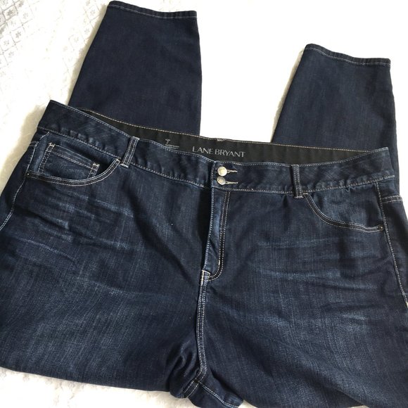 LANE BRYANT Dark Denim Tighter Tummy Tech Skinny Jeans Sz 28 - Picture 1 of 13